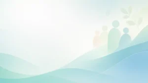 Illustration douce évoquant l’accompagnement et la formation des professionnels du secteur médico-social